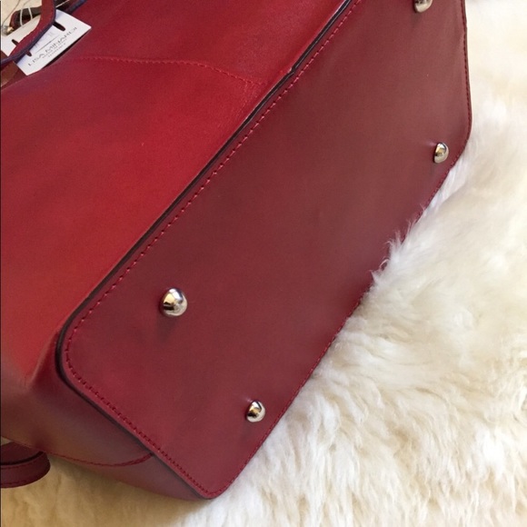 Lisa Minardi Buckle Handle Red Leather Satchel - Picture 5 of 8